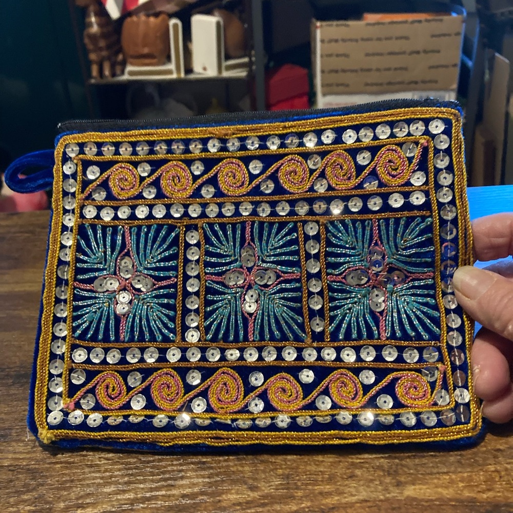 Sequin And Glitter Thread Boho Pouch - image 2